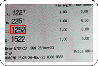 Winning Ticket Toto 4D Consolation Prize - 8 November 2023